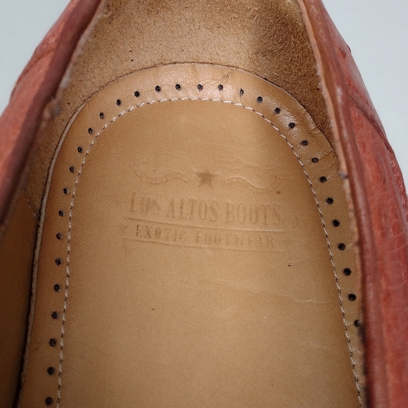 Los Altos Boots Lizard Ostrich Leather Office Business Oxford Dress Shoes Sz 11 - Picture 13 of 13